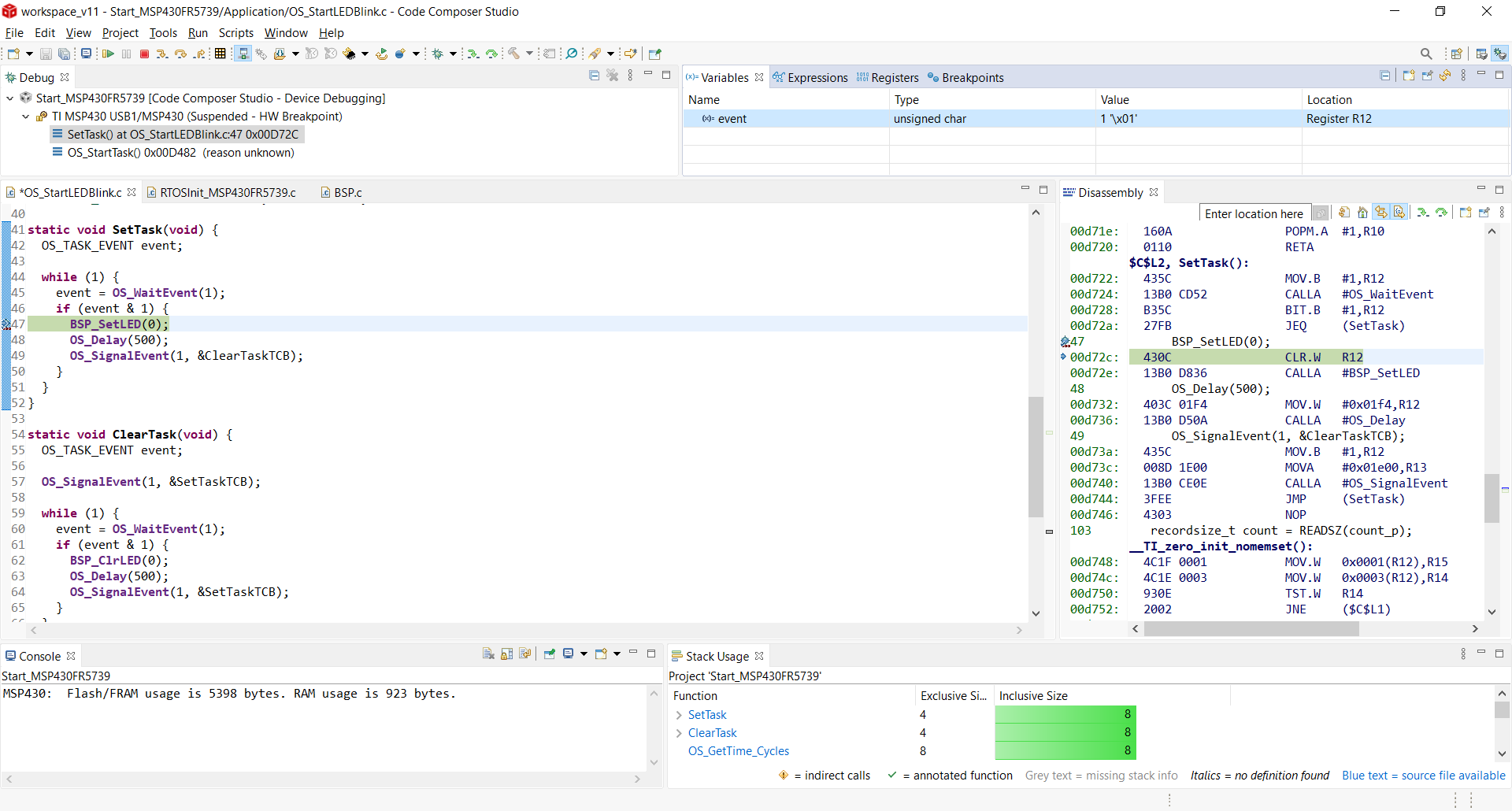 Debugging the code