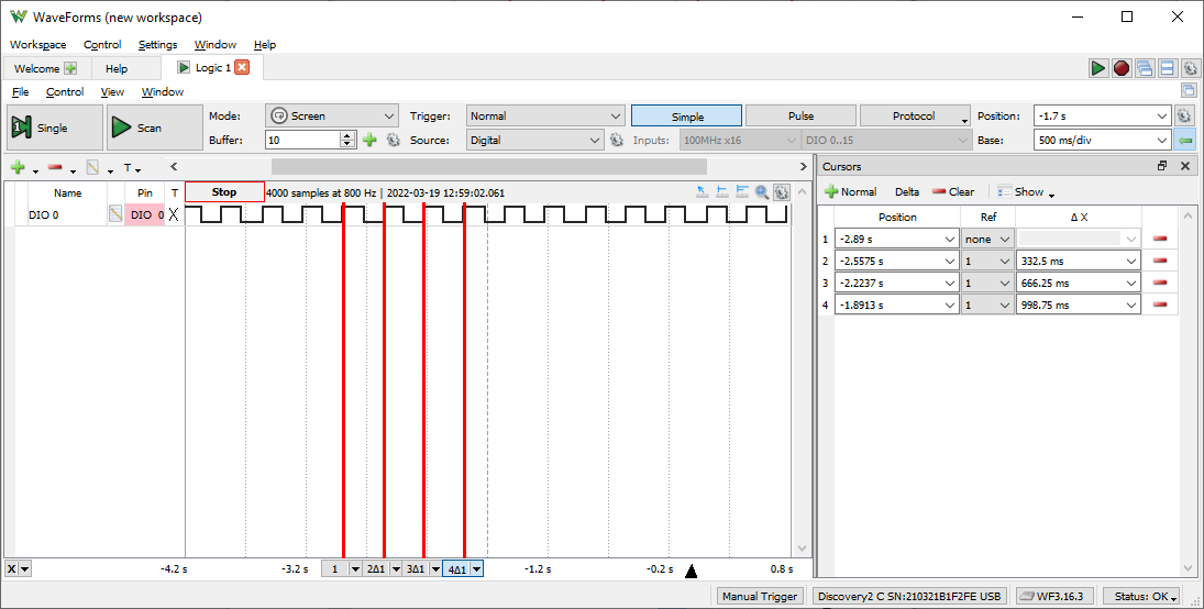 Verify LED flashing frequency